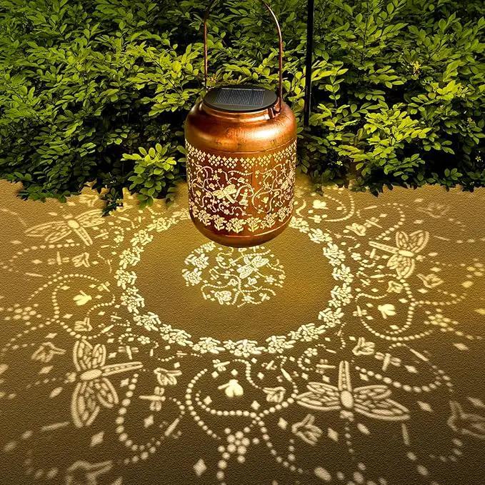 4Pack Dragonfly Solar Lanterns Outdoor Hanging Waterproof Dragonfly Garden Decor Christmas Gifts for Women Mom Grandma Metal Solar Lights Decoration Outside for Yard, Patio,Pathway Landscape by GreenHaven Gardens