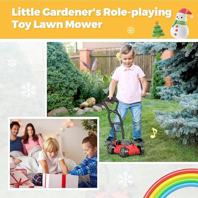 Kids Lawn Mower - Toy Choi's Pretend Play Series Toddler Lawn Mower, Indoor Outdoor Push Gardening Summer Toy Tool Set for Boys & Girls 3,4,5,6,7,8 by GreenHaven Gardens