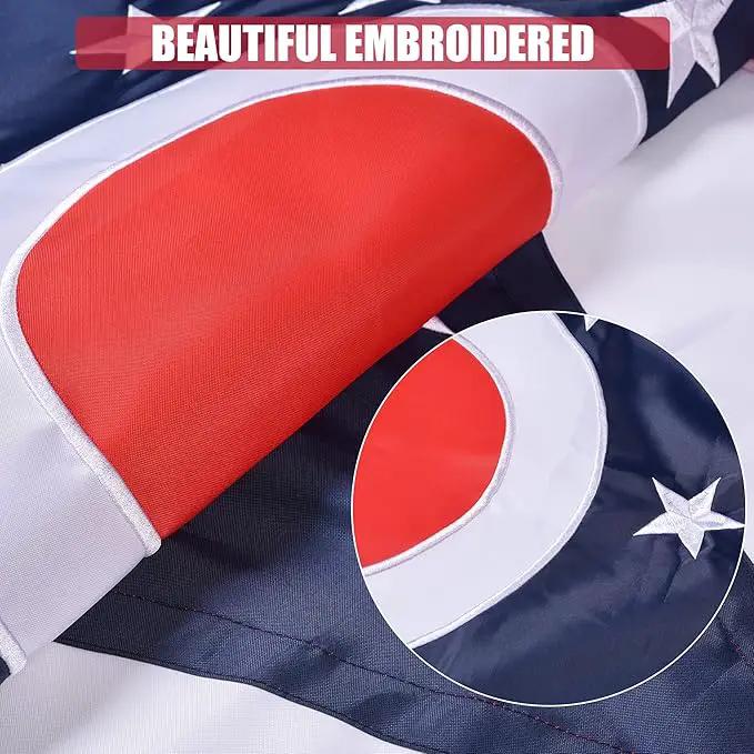 Ohio State Flag 5x8 Ft, Deluxe Embroidered Heavy Duty Polyester Durable OH Outside Flags, Indoor/Outdoor, Sewn Stripes and Brass Grommets by GreenHaven Gardens