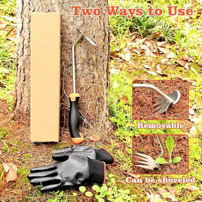 Weed Removal Tool，Portable Garden Weeder Tool，2024 New Manganese Steel Weed Puller Tool with Rubber Handle for Vegetable Gardening Garden Yard Farm Farm Planting & Uprooting Weeding Tool by GreenHaven Gardens
