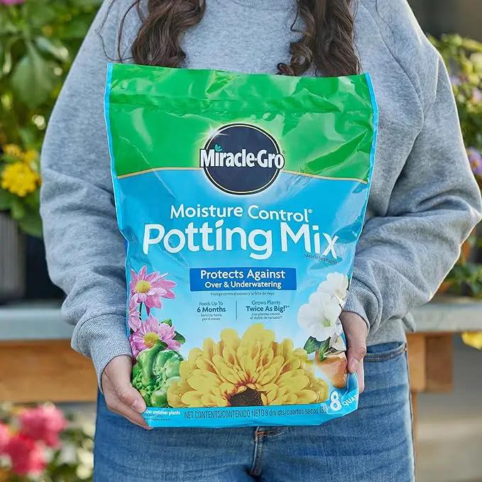 Miracle-Gro Moisture Control Potting Mix, For Container Plants, Protects against Over- and Under-Watering, 8 qt., 3-Pack by GreenHaven Gardens