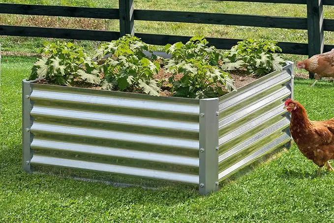 Arrow Sheds GrowIT Galvanized Steel Raised Flower and Plant Bed for The Garden or Greenhouse, 36" x 36" x 17" by GreenHaven Gardens