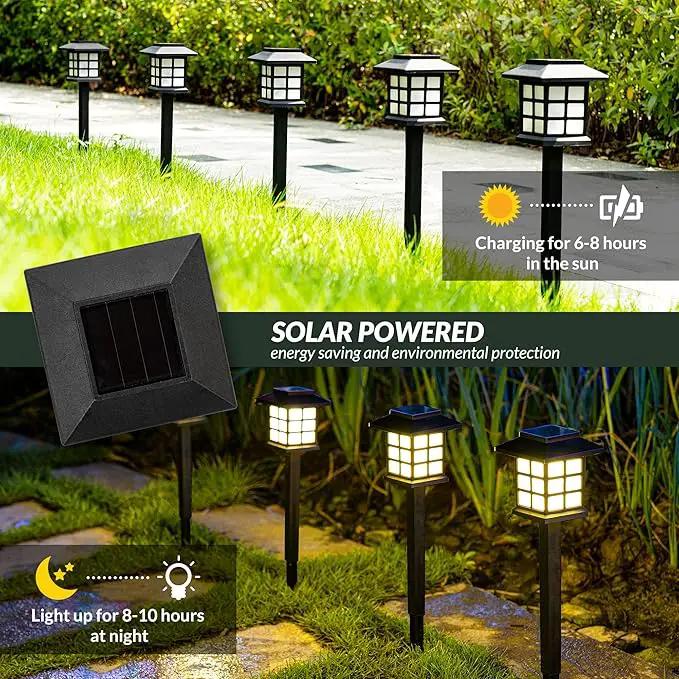 SOLPEX 16 Pack Solar Path Lights - Outdoor, Garden, Yard & Landscape (Warm White) by GreenHaven Gardens