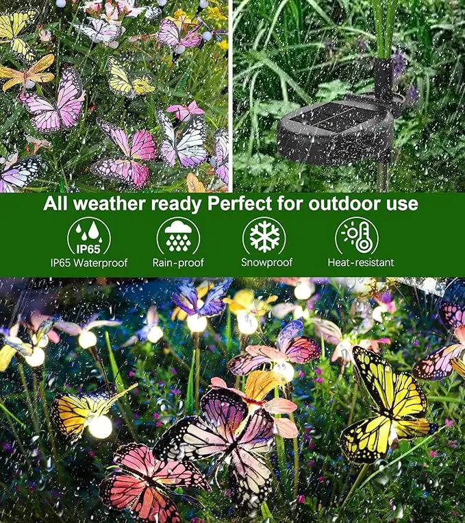 Aiscool Solar Garden Lights, 4 Pack Swaying in The Wind Butterfly Light Outside, Solar Outdoor Lights,Yard Patio Pathway Lawn Decoration,Realistic Butterflies & Dragonflies by GreenHaven Gardens
