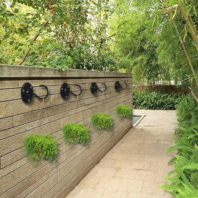 Ceiling Hooks for Hanging Plants - Metal Plant Bracket Iron Wall Mount Lanterns Hangers for Hanging Bird Feeders, Lanterns, Wind Chimes, Planters, Outdoor Decoration Hooks (Black) by GreenHaven Gardens