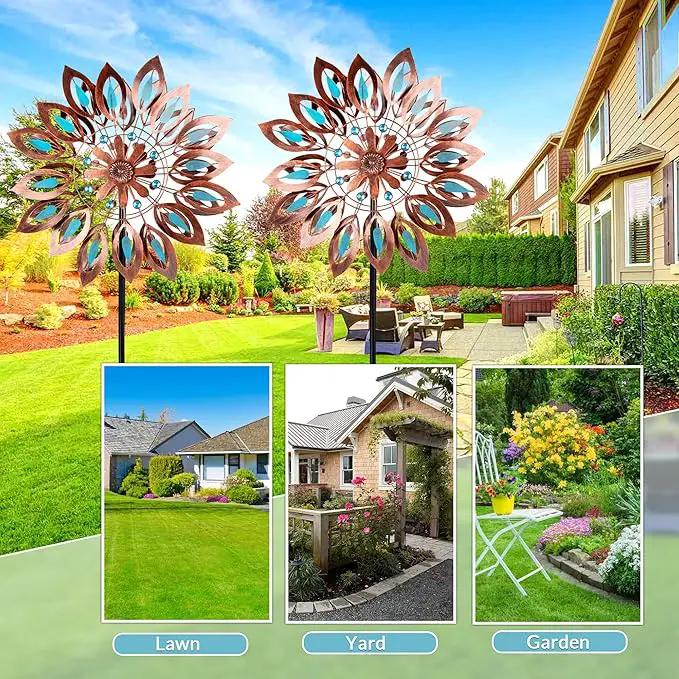 Wind Spinners for Outdoor Yard Decor, 360 Degrees Swivel Large Outdoor Metal Wind Spinner, 76" Wind Sculptures Garden Decor for Patio Lawn Yard by GreenHaven Gardens