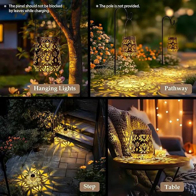 Solar Lanterns Outdoor Decor Waterproof,Flower Hanging Gifts for Women, Mom, Solar Garden Lights Metal Decoration for Outside,Yard, Patio,Garden,Porch,Pool by GreenHaven Gardens