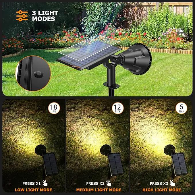 Solar Spot Lights Outdoor, 21 LEDs Solar Landscape Lights Auto On/Off with 3 Modes, IP67 Waterproof Solar Yard Spotlight Wall Lights, 2-in-1 Solar Outdoor Lights for Garden, Pathway, Pool by GreenHaven Gardens