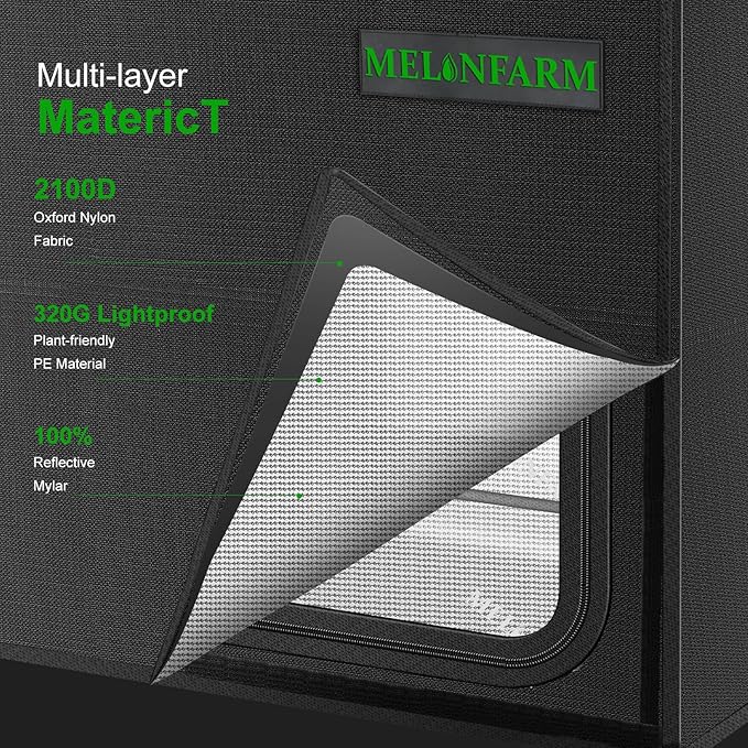 MELONFARM 24"x16"x20" Grow Tent, Double Transparent Viewing Door Indoor Grow Tent, Growing Tent with High Reflective Mylar & Floor Tray, Plant Tent for Indoor Hydroponics Growing by GreenHaven Gardens