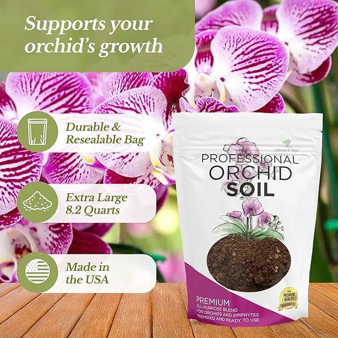 Large Bag Orchid Soil Premium All Purpose Blend | Ready to Use for Orchids, Bromeliads, Epiphytic Plants | Lava, Calcined Clay and Pinebark | Extra Large 8.2 Quarts | Made in USA by GreenHaven Gardens