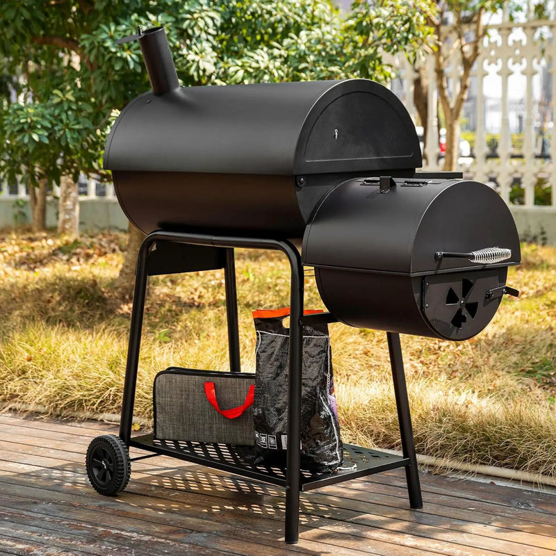 Royal Gourmet CC1830FC Charcoal Grill Offset Smoker (Grill + Cover), Black by GreenHaven Gardens