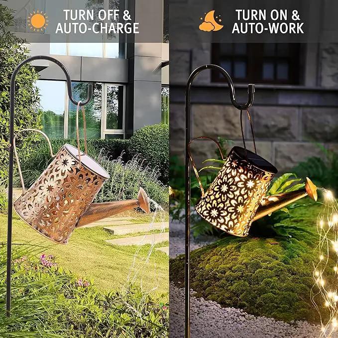 Otdair Solar Lights Outdoor Garden Decor, Metal Daisy Solar Watering Can Lights with 2 Lighting Modes, Outdoor Decorations for Yard, Garden, Patio, Pathway, Christmas, Gift for Mom Grandma by GreenHaven Gardens