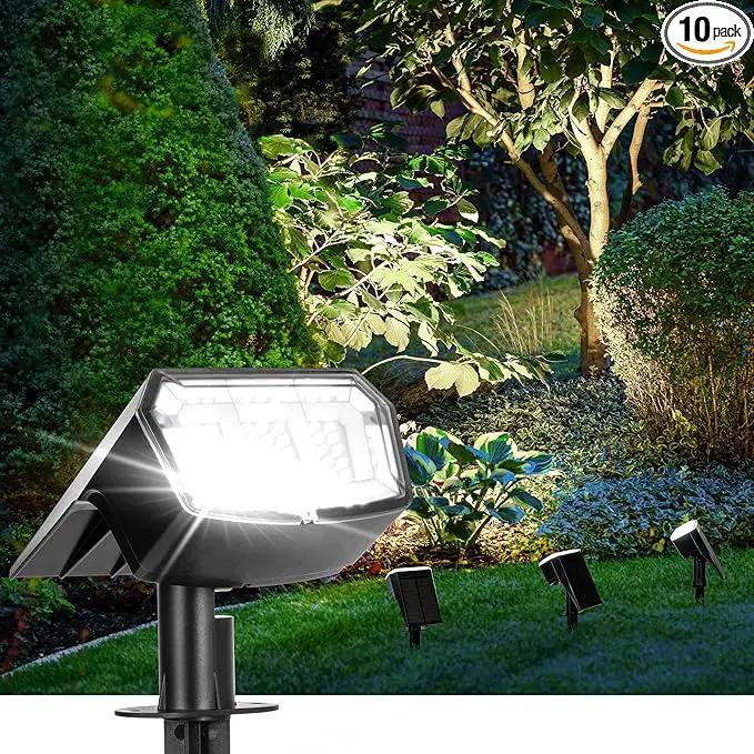 Solar Spot Lights Outdoor Waterproof 10 Pack IP65, 63 LED 3 Lighting Modes Spotlights for Yard Garden House Garage Pathway by GreenHaven Gardens