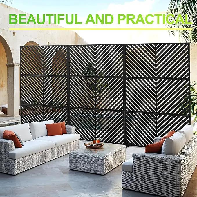 Outdoor Privacy Screen,72" H×47" W Metal Privacy Screen, Freestanding Privacy Fence Panels for Patio by GreenHaven Gardens