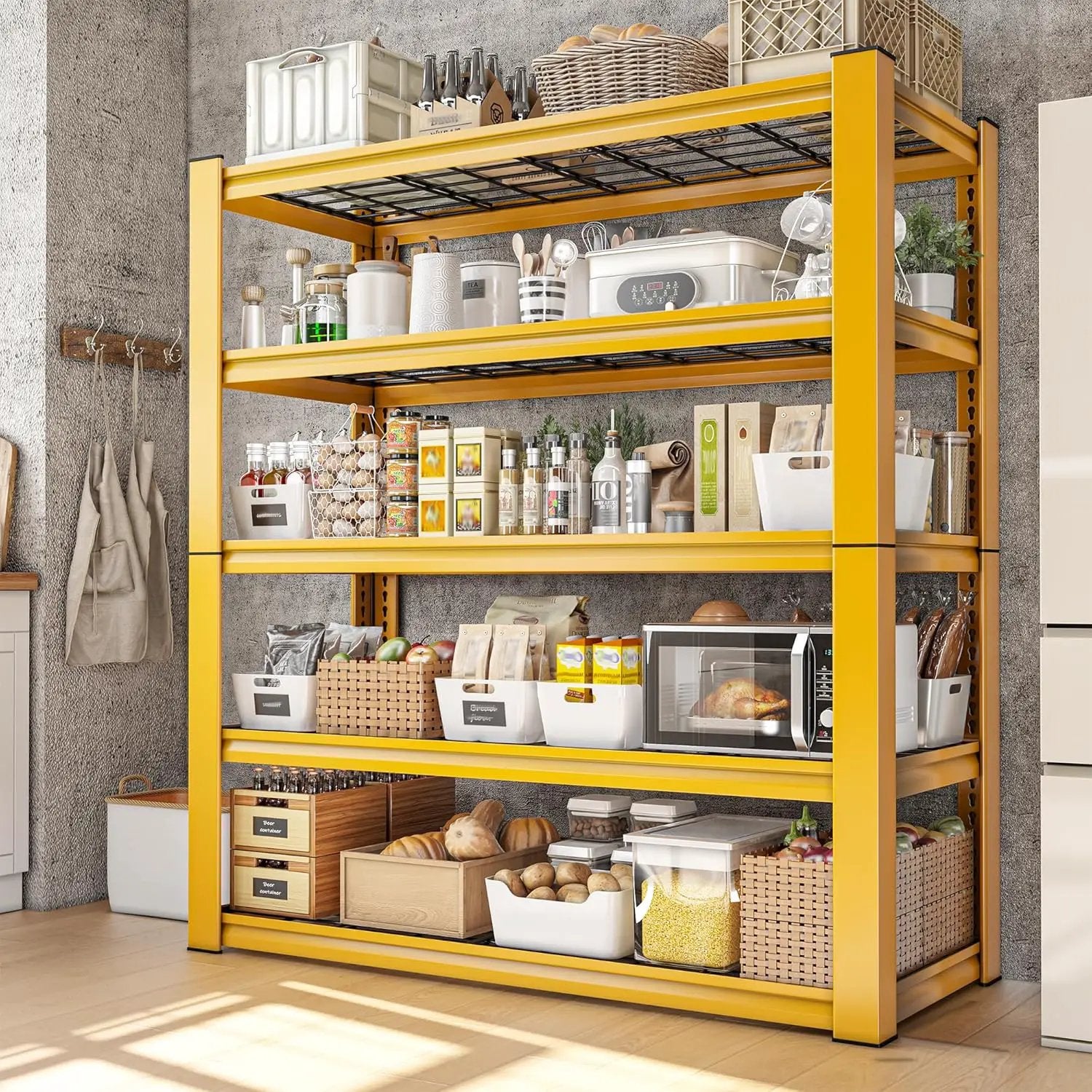 REIBII 72''H Garage Shelving 3010 LBS Storage Shelves Adjustable Metal Shelving 5 Tier Metal Shelves for Storage Industrial Shelf for Kitchen Pantry Warehouse Basement 72" HX35.5 WX16 D, 2 Pack by GreenHaven Gardens