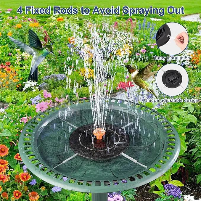 3.5W Solar Fountain, Upgrade Solar Bird Bath Fountains, Water Fountain Outdoor with 4 Fixed Rods & 8 Orange Nozzles, Solar Fountain Pump for Pond, Patio,Outdoor, Garden, Pool by GreenHaven Gardens