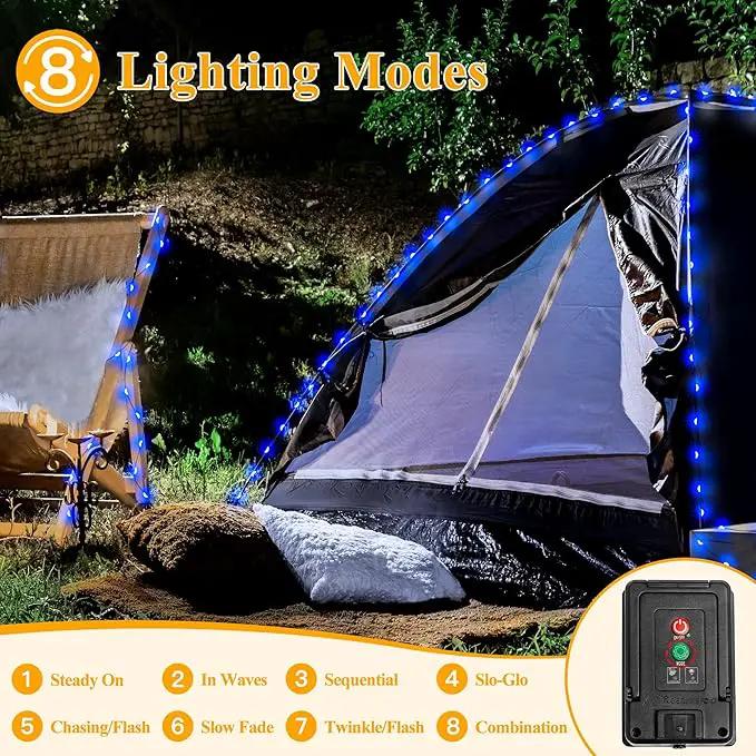 Ollny Solar String Lights for Outside, 2 Pack Total 132FT 400LED Solar Christmas Lights Outdoor, IP67 Waterproof 8 Modes String Lights for Tree Yard Garden Patio Party, Blue by GreenHaven Gardens