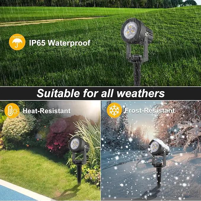 Solar Spot Lights Outdoor, Solar Landscape Spotlights IP65 Waterproof 9.8ft Cable, Auto On/Off Outdoor Wall Lights for Garden Yard Driveway Porch Walkway Pool (1-in-1 3000K Warm White 4 Pack) by GreenHaven Gardens