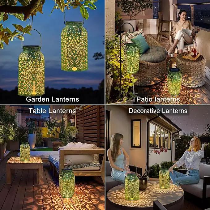 Homeimpro Outdoor Solar Lanterns Waterproof Peacock Gardening Gifts for Women, Big Solar Garden Decor, Yard Art, Outside, Patio, Birthday Mothers' Day Gifts Mom Grandma (2Pack, Antique Green) by GreenHaven Gardens