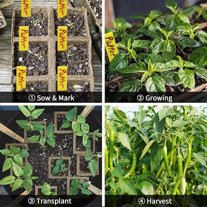 400Cells Seedling Start Trays with Drain Holes,40pcs Peat Pots Seedling Pots Biodegradable,Seedling Starter Kit,Organic Germination Plant Starter Trays(400xLabels,2xTransplant Tools,1xSpray Bottle) by GreenHaven Gardens