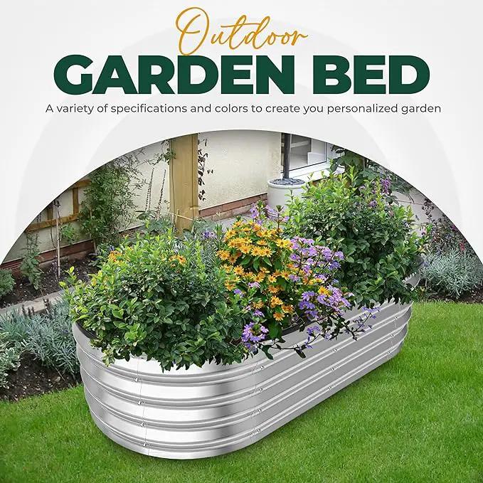 Utopia Home Galvanized Raised Garden Bed Kit 4x2x1ft, Planter Box Raised Garden Beds Outdoor, Easy Assembly Metal Raised Bed for Gardening Vegetables, Fruits, Flowers - Pack of 01 - Silver by GreenHaven Gardens