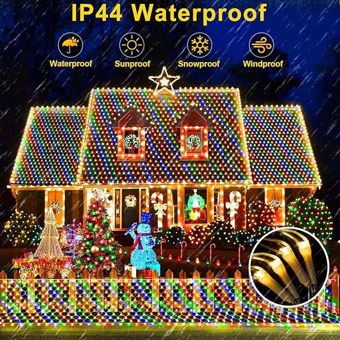 KNONEW Christmas Net Lights 360 LEDs 13ft x 9.8ft Outdoor Mesh Lights Connectable Waterproof 8 Modes & Timer Plug-in Net Fairy Lights for Bushes Garden Party Wedding Holiday,Multicolor by GreenHaven Gardens