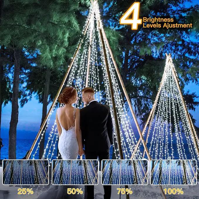 Ollny Christmas Lights Outdoor 400LED 131FT, Cool White Fairy Lights with Remote 3 Timer, Plug in 8 Modes String Lights for Bedroom Indoor Outside House Party Xmas Decorations by GreenHaven Gardens