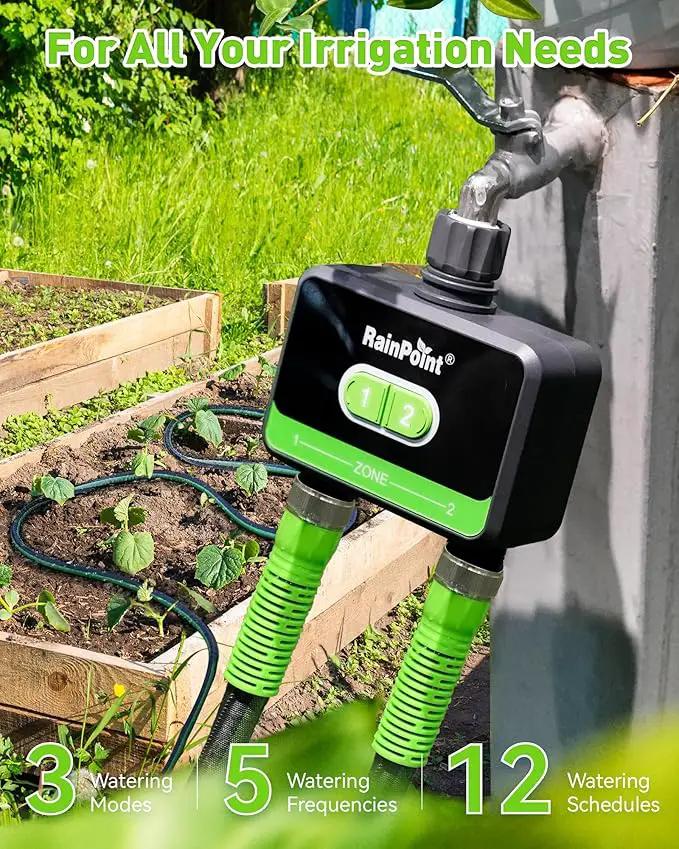 RainPoint WiFi Water Timer for Garden Hose, 2-Zone Smart Sprinkler Timer, WiFi Irrigation Controller, Automatic Watering System for Lawns and Yard by GreenHaven Gardens