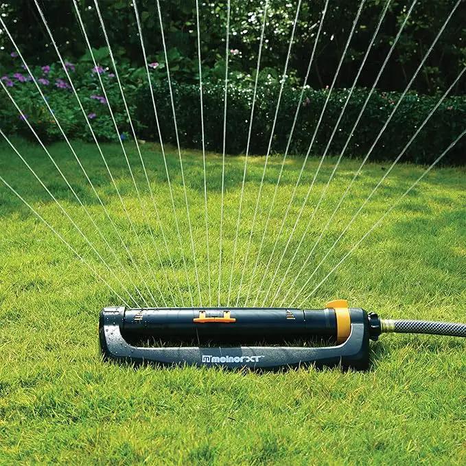 Melnor 65165AMZ XT Turbo Oscillating Sprinkler, 4,500 sq. ft., Quick Connect Bundle, 2-Way Adjustable, Black, Yellow by GreenHaven Gardens