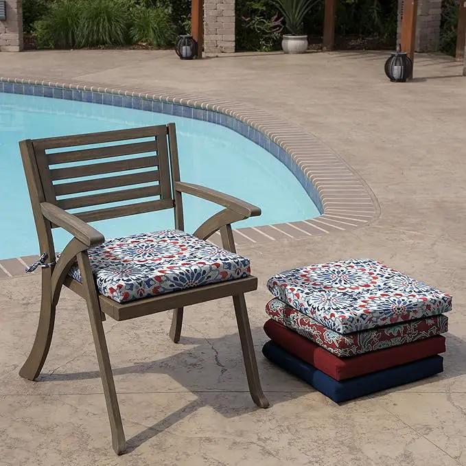 Arden Indoor/Outdoor Seat or Rocking Chair Cushion, 19 x 18, Water Repellent, Rain Proof, Fade Resistant Cushion for Rocking or Dining Chairs Clark Blue by GreenHaven Gardens