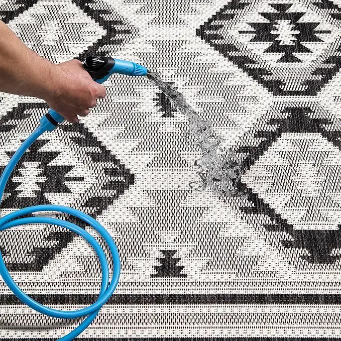 Keen Home Design Outdoor Runner Rug - 6x9 Washable Indoor/Outdoor Rug for Patio, Balcony, Kitchen, Garden, Beach, Deck and Porch. Size: 6'7" x 9'2" by GreenHaven Gardens
