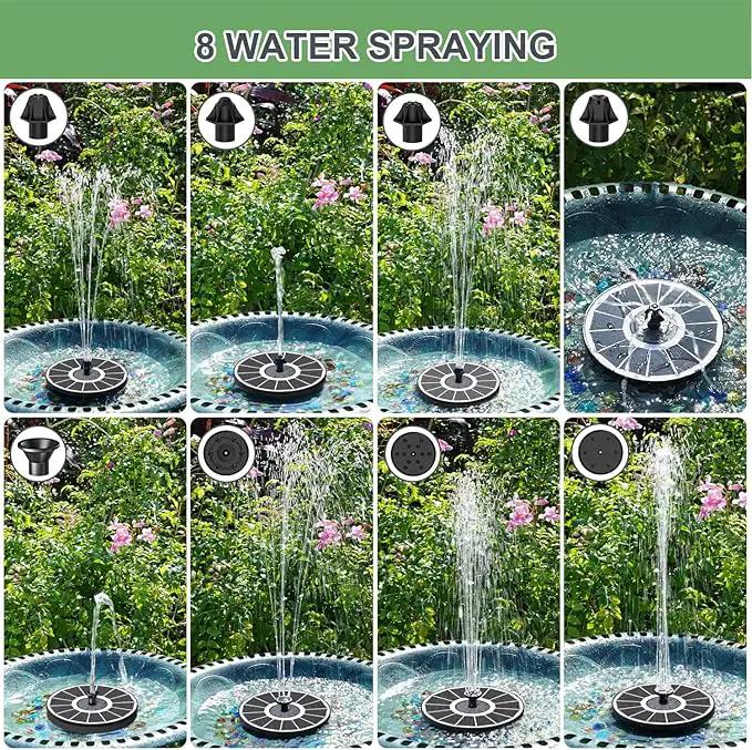 Solar Fountain Upgraded High Efficiency Glass Solar Panel, Solar Bird Bath Fountains with Flower No Battery,Solar Water Pump Fountain for Bird Bath Garden Small Ponds Outdoor Décor(White) by GreenHaven Gardens