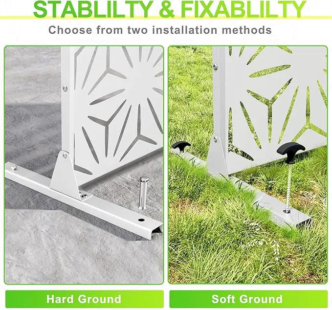 Outdoor Privacy Screen,72" H×47" W Metal Privacy Screen, Freestanding Privacy Fence Panels for Patio by GreenHaven Gardens