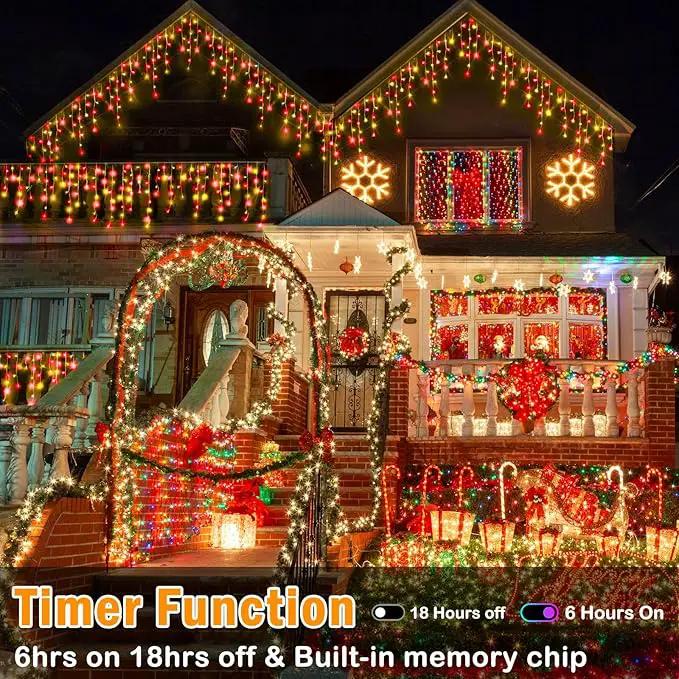 Hezbjiti Christmas Lights Decorations Outdoor, 1600LED 164FT Curtain Fairy Lights 8 Modes 320 Drops Fairy String Curtain Lights for Christmas Decor Eaves Window Party Yard Garden by GreenHaven Gardens
