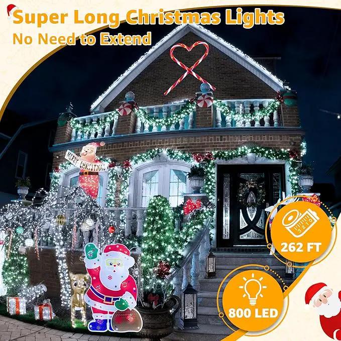 Ollny Outdoor String Lights 800LED 262FT, Cool White Waterproof Fairy Light with Remote Plug in, 8 Modes Timers Dimmable Christmas Lights for Outside Indoor Bedroom Patio Camping Garden by GreenHaven Gardens