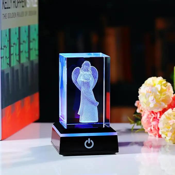 Qianwei 3D Crystal Guardian Angel Figurines Gifts for Women - Angel Red Cardinal Gifts Statue Stuff Paperweight Sympathy Christian Gifts for Best Friend Keepsake Paperweight by GreenHaven Gardens