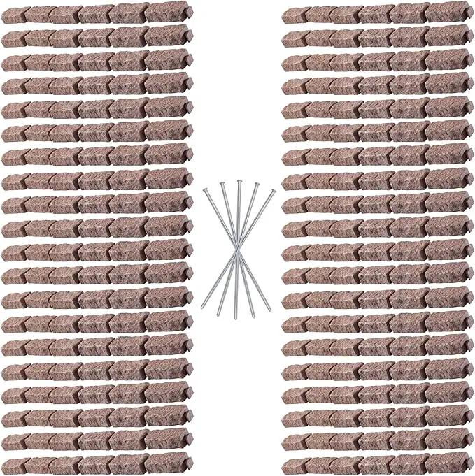 Beuta Landscape Edging | Garden Edging Border | Faux Stone Bricks for Lawn edging, Flower beds, Pathways & Yard Edging– 40 Packs | Each Section Has 6 Bricks 48"L x 4"W x 2.25"H |120 Spikes|Cobblestone by GreenHaven Gardens