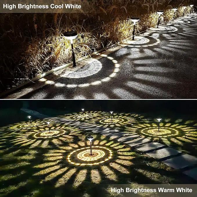 Bright Solar Pathway Lights 8 Pack, Warm White + Cool White LED Outdoor IP67 Waterproof Solar Powered Garden Lights for Walkway Yard Backyard Lawn Landscape Lighting Decor by GreenHaven Gardens