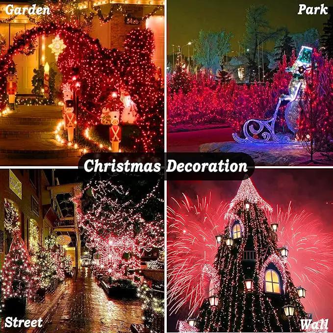 KNONEW 403ft 1000 LED String Lights Outdoor Christmas Lights 8 Modes & Timer Fairy Light Plug in Waterproof LED String Lights for Xmas Yard Tree Wedding Party Holiday Decorations (Red) by GreenHaven Gardens