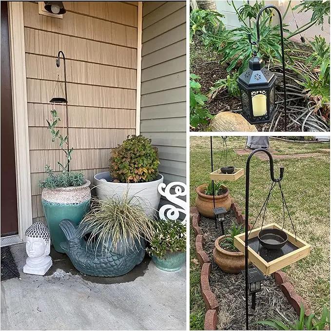 Ottsuls Shepherd-Hooks 60" Adjustable for Bird-Feeder Lantern Plant-Hook Garden-Stake - Plant Stand Hanger for Outdoor Flower Basket, Bird Feeder Hanger Weddings Decor (2 Pack) by GreenHaven Gardens