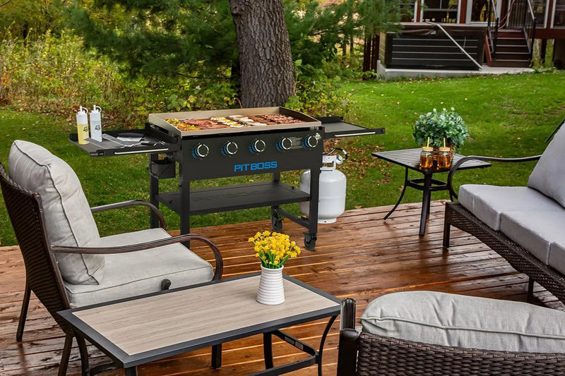 Pit Boss 11004 5-Burner with Folding Shelves Griddle, Black by GreenHaven Gardens