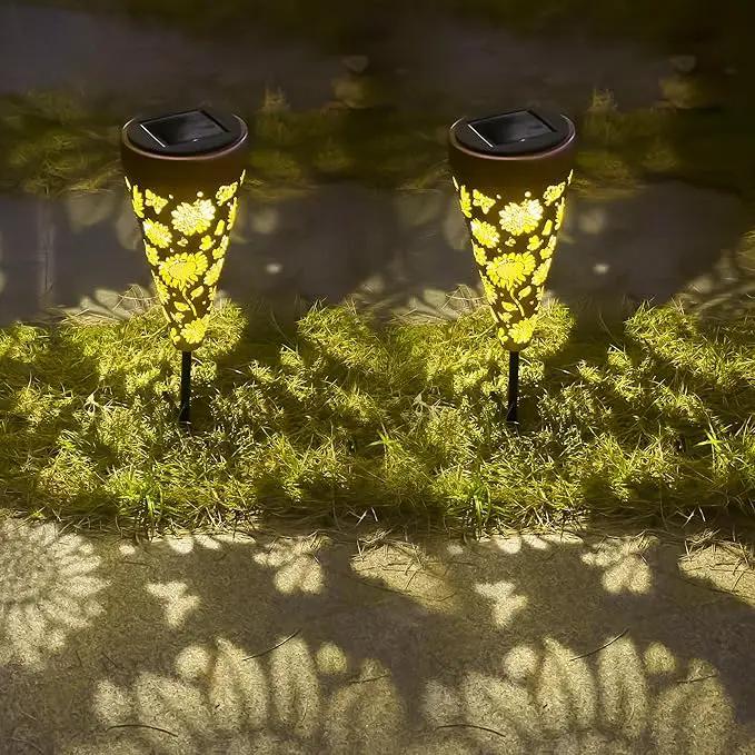 4 Pack Sunflower Solar Pathway Lights - Outdoor Waterproof Garden Decor, Pathway Landscape Lights for Backyard Patio Path Yard Lawn Walkway by GreenHaven Gardens
