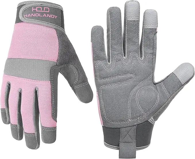 HANDLANDY Women Safety Work Gloves Utility Touch Screen Working Grip Glove for Yardwork Gardening Breathable Mechanic Gloves by GreenHaven Gardens