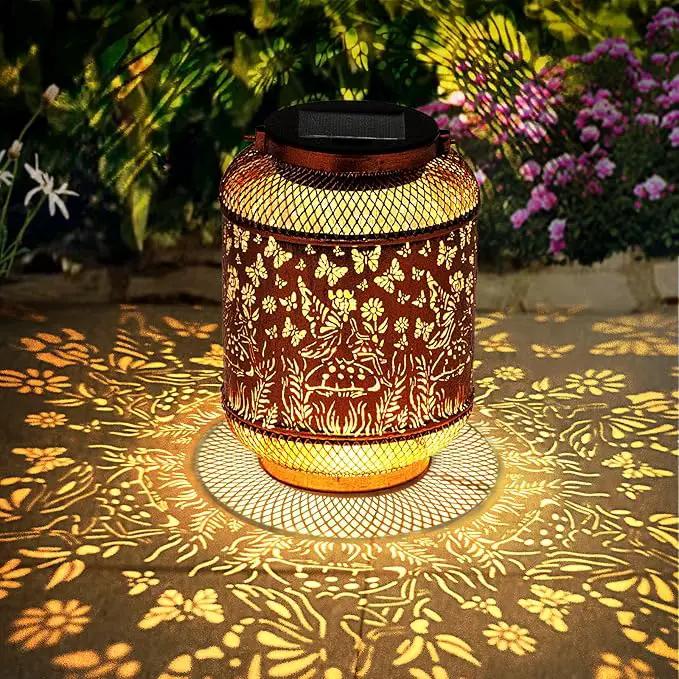 Solar Lanterns Outdoor Waterproof Hanging Solar Lights, Butterfly Gardening Gifts for Women, Mom, Metal Decorative LED Fairy Lanterns for Yard, Patio, Lawn, Garden Decor by GreenHaven Gardens