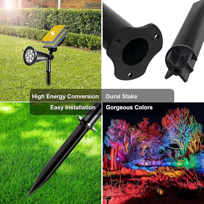 T-SUNUS Halloween Solar Landscape Spotlights Color Changing, Christmas Solar Spot Lights Outdoor Waterproof IP55 Adjustable for Yard Lighting Wall Lights Auto On/Off for Pathway Garden 2 Pack by GreenHaven Gardens