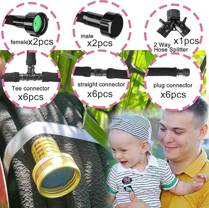 Rubber Soaker Hose, 1/2 inch, 100ft Garden Hose for Irrigation,Water-Saving up to 70%, Brass Connector Leak-Proof, Heavy-duty Hose, Watering for Trees,Lawns, Vegetables and Flowers. by GreenHaven Gardens