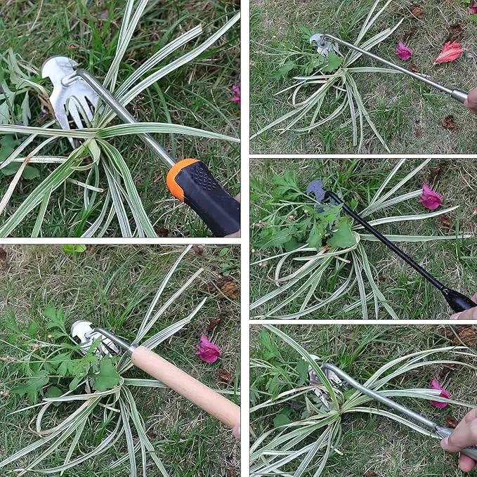 Weed Removal Tool, 2025 New Garden Weeding Tools Manganese Steel Hand Weeder Tool with Handle, 4 Teethes Dual Purpose Manual Weeders Tool Weed Pulling Tool for Garden (Rubber Handle) by GreenHaven Gardens