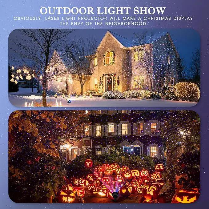 Christmas Laser Light Projector - Outdoor Projector Laser Lights Waterproof Remote Control, Red Green and Blue Star Show Decorations for Holiday Party Garden by GreenHaven Gardens