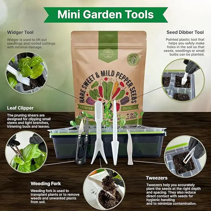 Organo Republic 12 Rare Sweet & Mild Pepper Seeds Variety Pack - 770+ Non-GMO Heirloom Pepper Seeds for Outdoor and Indoor Home Gardening, Including Pepper Anaheim, Pepperonchini, Pimento, Lilac Bell by GreenHaven Gardens