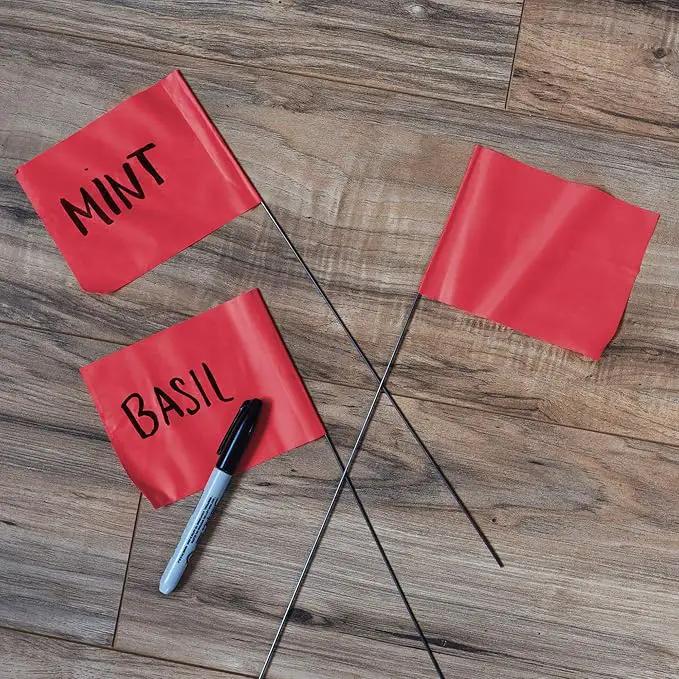 Red Marking Flags 1000 Pack - 4x5x15 Inch Red Flags for Yard - Markers For Lawn, Irrigation, Landscaping, Survey & Sprinkler Head Marking by GreenHaven Gardens